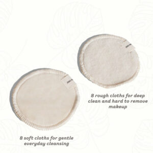 Soft and rough reusable organic cotton makeup removing facial cleansing pads